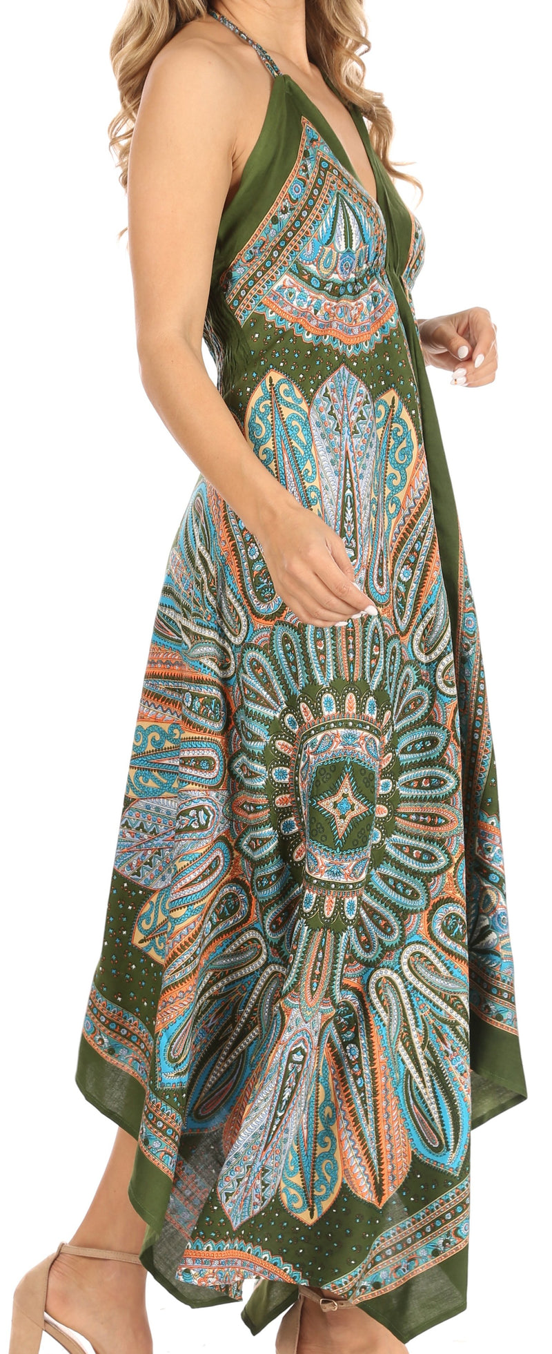 Sakkas Jani Women's Casual Summer Sleeveless Spaghetti Strap Maxi Dress Adjustable