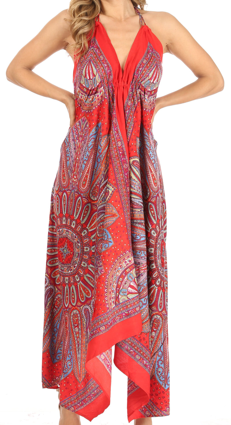 Sakkas Jani Women's Casual Summer Sleeveless Spaghetti Strap Maxi Dress Adjustable