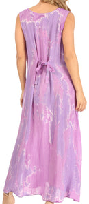 Sakkas Raquel Women's Casual Sleeveless Maxi Summer Caftan Column Dress Tie-Dye