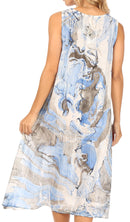 Sakkas Ilaria Women's Midi Sleeveless Casual Loose Flare Print Dress Caftan Pocket