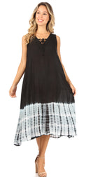 Sakkas Ilaria Women's Midi Sleeveless Casual Loose Flare Print Dress Caftan Pocket