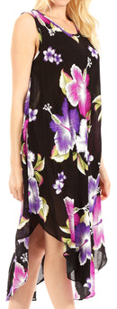 Sakkas Clara Women's Casual Summer Sleeveless Sundress Loose Floral Print Dress