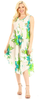 Sakkas Clara Women's Casual Summer Sleeveless Sundress Loose Floral Print Dress