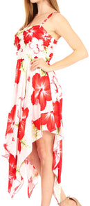 Sakkas Hamisi Women's Tube Spaghetti Strap Floral Print Summer Casual Short Dress