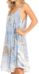 Sakkas Irina Women's Midi Corset Summer Casual Spaghetti Strap Dress Flared Light