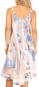 Sakkas Irina Women's Midi Corset Summer Casual Spaghetti Strap Dress Flared Light