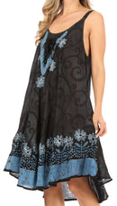 Sakkas Irina Women's Midi Corset Summer Casual Spaghetti Strap Dress Flared Light