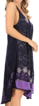 Sakkas Irina Women's Midi Corset Summer Casual Spaghetti Strap Dress Flared Light