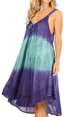 Sakkas Irina Women's Midi Corset Summer Casual Spaghetti Strap Dress Flared Light