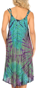 Sakkas Irina Women's Midi Corset Summer Casual Spaghetti Strap Dress Flared Light