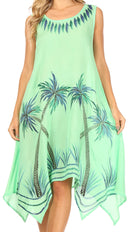 Sakkas Tinna Women's Casual Sleeveless Tank Flare Midi Boho Print Dress Cover-up