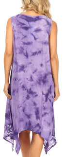 Sakkas Tinna Women's Casual Sleeveless Tank Flare Midi Boho Print Dress Cover-up