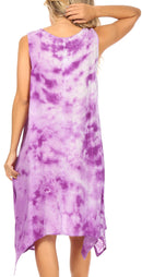 Sakkas Tinna Women's Casual Sleeveless Tank Flare Midi Boho Print Dress Cover-up