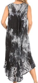 Sakkas Arema Women's Casual Summer Sleeveless Caftan Maxi Tent Dress Batik Loose