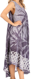 Sakkas Arema Women's Casual Summer Sleeveless Caftan Maxi Tent Dress Batik Loose