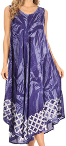 Sakkas Arema Women's Casual Summer Sleeveless Caftan Maxi Tent Dress Batik Loose