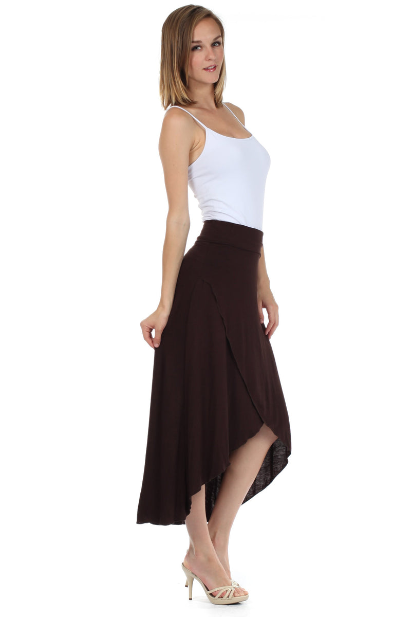 Sakkas Soft Jersey Feel Solid Color Strapless High Low Dress / Skirt