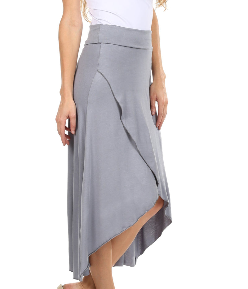 Sakkas Soft Jersey Feel Solid Color Strapless High Low Dress / Skirt