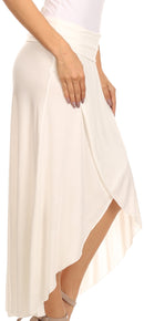 Sakkas Soft Jersey Feel Solid Color Strapless High Low Dress / Skirt