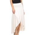 Sakkas Soft Jersey Feel Solid Color Strapless High Low Dress / Skirt#color_Ivory