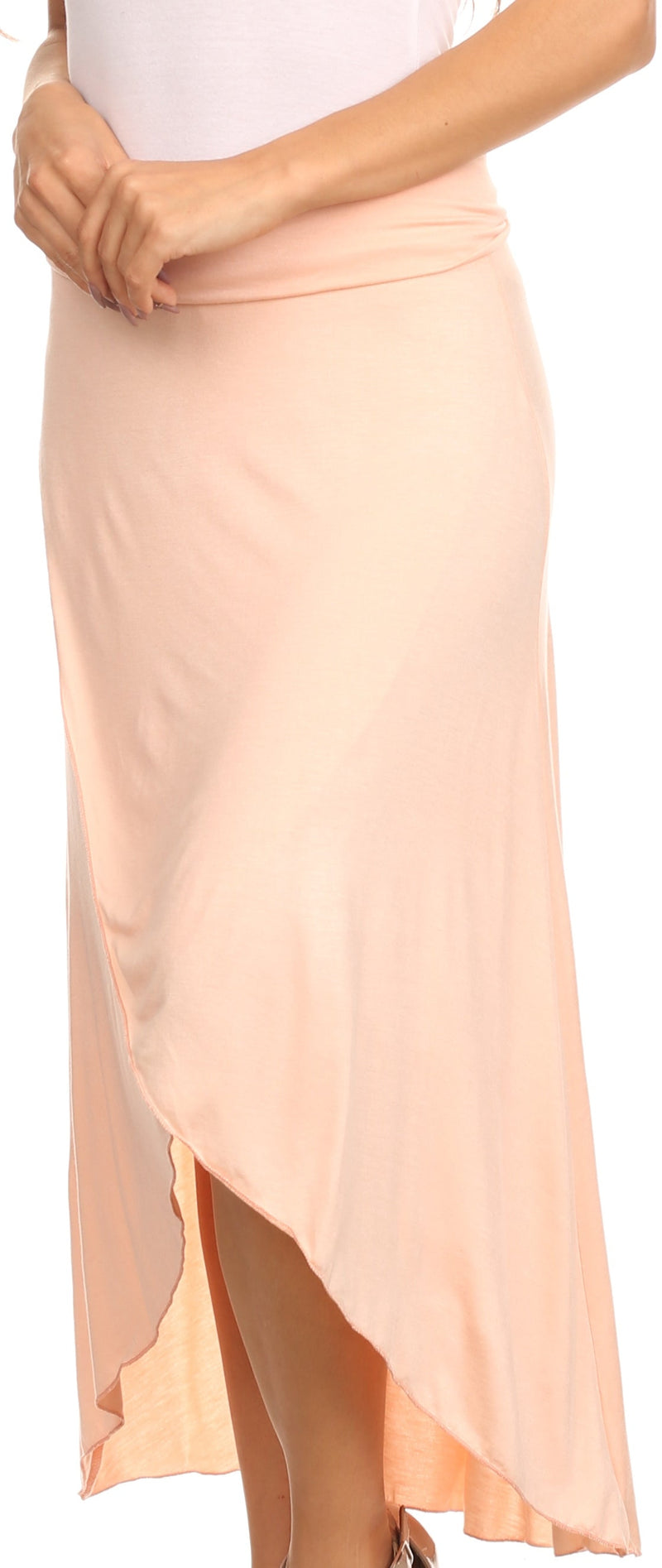 Sakkas Soft Jersey Feel Solid Color Strapless High Low Dress / Skirt
