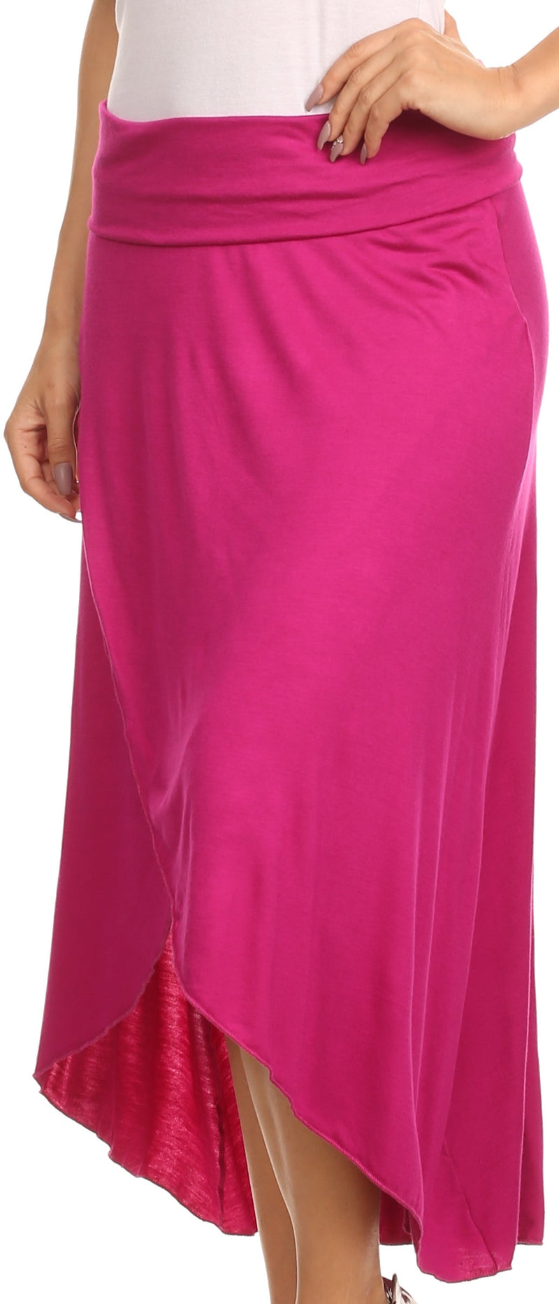 Sakkas Soft Jersey Feel Solid Color Strapless High Low Dress / Skirt