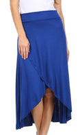 Sakkas Soft Jersey Feel Solid Color Strapless High Low Dress / Skirt#color_RoyalBlue