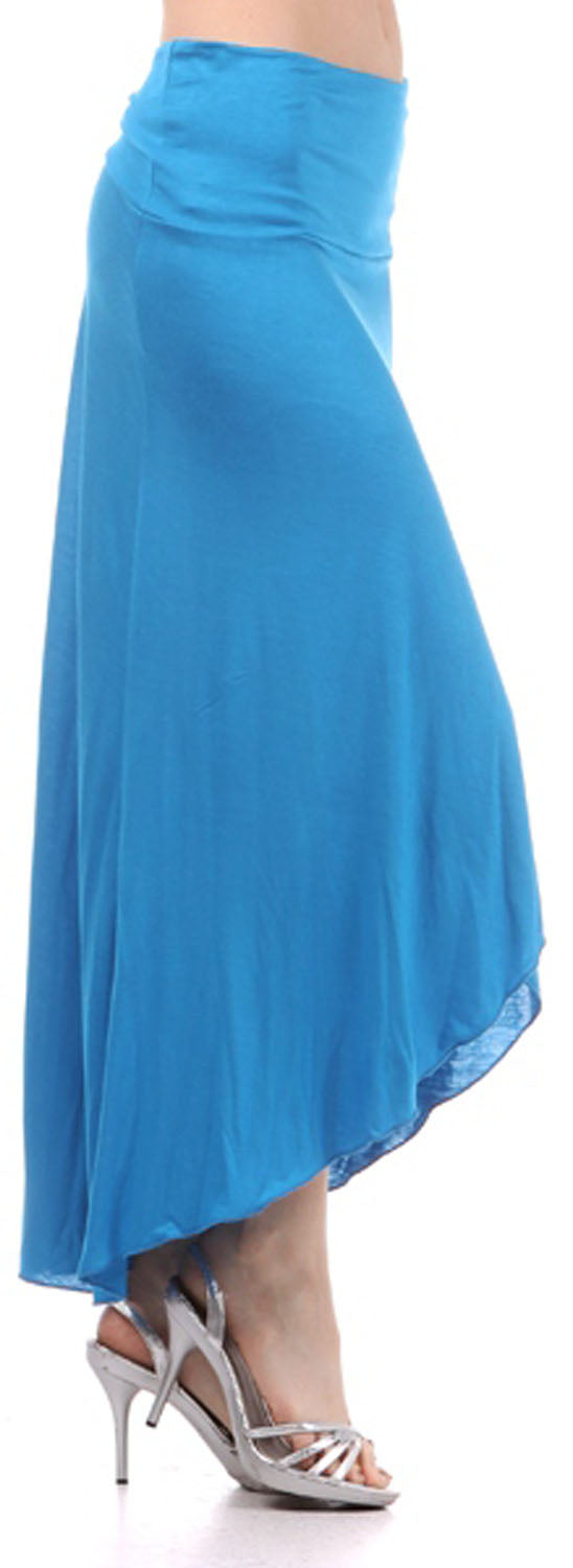 Sakkas Soft Jersey Feel Solid Color Strapless High Low Dress / Skirt