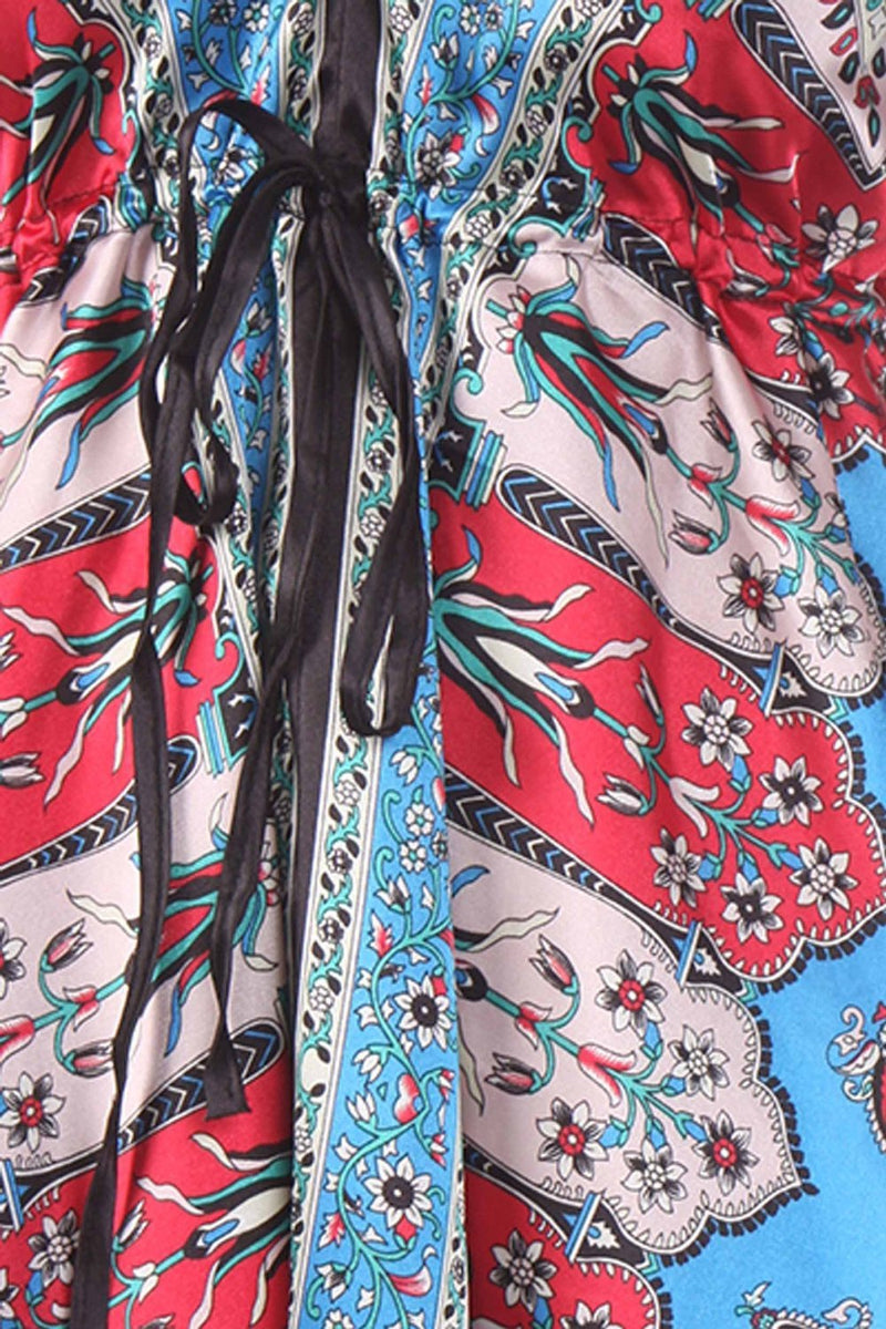 Silk Feel Handkerchief Hem Criss Cross Back Adjustable Maxi / Long Dress