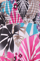 Graphic Leaf Print Strapless High Low Dress / Skirt