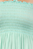 Sakkas Soft Jersey Feel Solid Color Smocked Bodice String Halter Long Dress