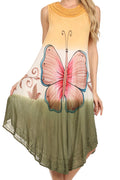 Sakkas Mia Butterfly Color Block Caftan Dress#color_Peach