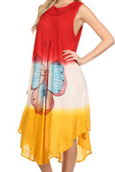 Sakkas Mia Butterfly Color Block Caftan Dress