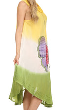 Sakkas Mia Butterfly Color Block Caftan Dress