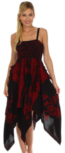 Sakkas Amara Batik Handkerchief Hem Dress