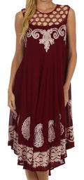 Sakkas Zayna Embroidered Caftan Dress#color_Chocolate/Cream
