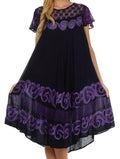 Sakkas Calista Embroidered Caftan Dress#color_Eggplant
