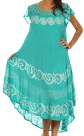 Sakkas Calista Embroidered Caftan Dress#color_Mint
