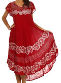 Sakkas Calista Embroidered Caftan Dress#color_Red / White