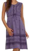 Sakkas Rosalina Embroidered Rayon Dress