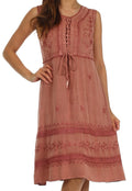Sakkas Rosalina Embroidered Rayon Dress