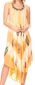 Sakkas Peacock Feather Caftan Dress / Cover Up#color_Blush