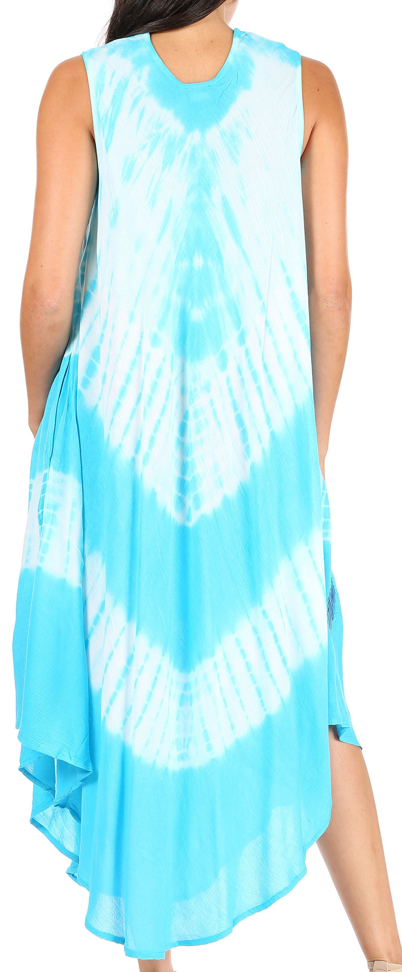 Sakkas Peacock Feather Caftan Dress / Cover Up