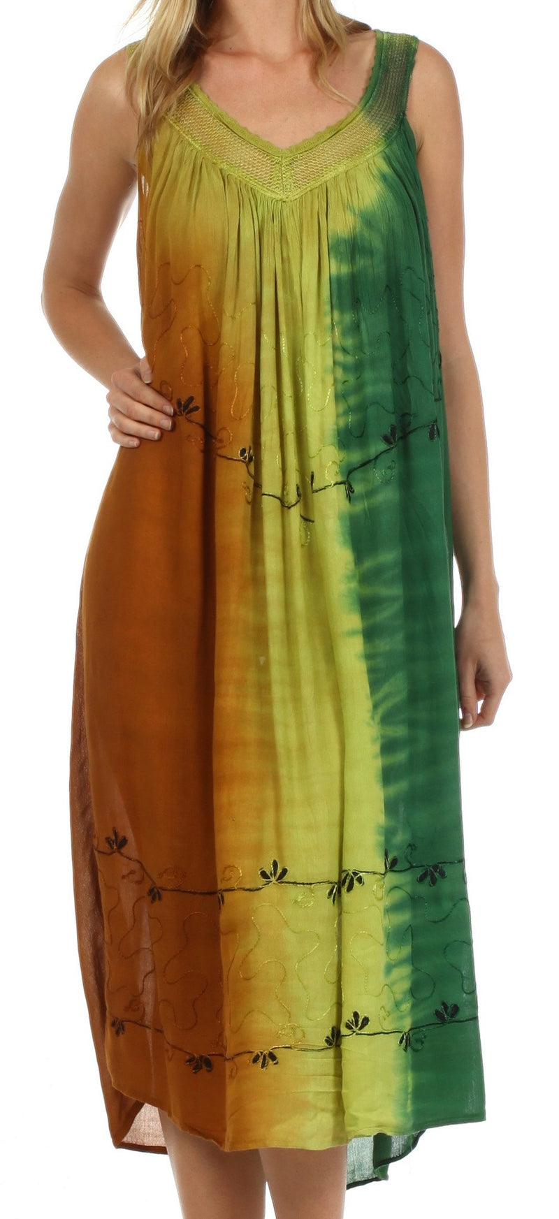 Sakkas Breezy Tri-Color Caftan Dress / Cover Up