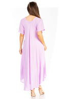 Sakkas Lilia Embroidered Lace Up Bodice Relaxed Fit  Maxi Sun Dress