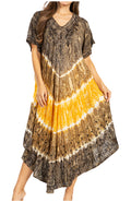 Sakkas Viveka Embroidered Caftan Dress#color_18-Cafenoir