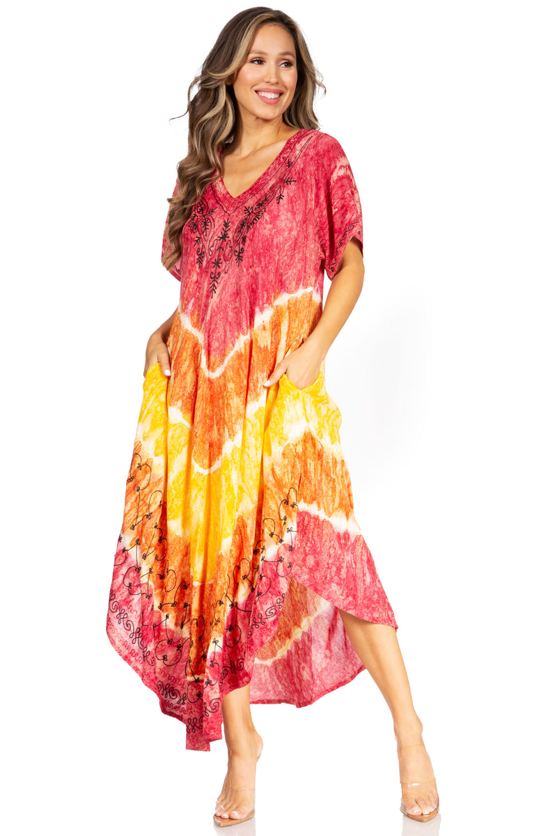 Sakkas Viveka Embroidered Caftan Dress