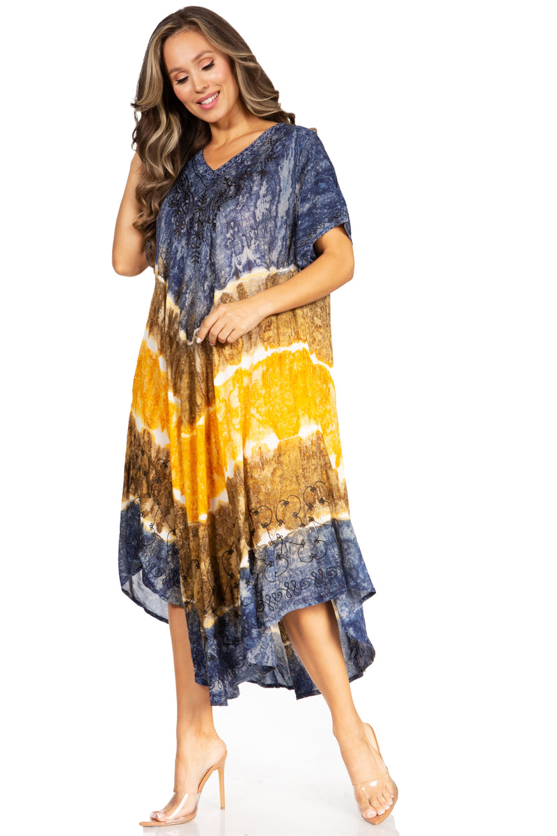 Sakkas Viveka Embroidered Caftan Dress