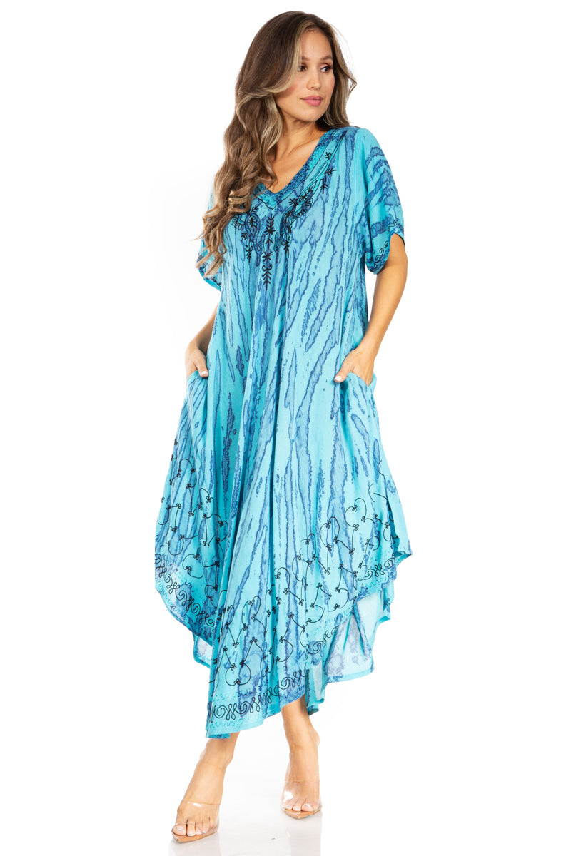 Sakkas Viveka Embroidered Caftan Dress