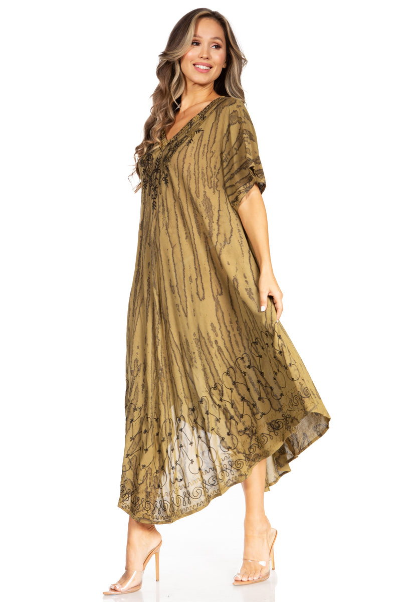 Sakkas Viveka Embroidered Caftan Dress